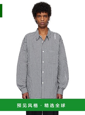 1h可退 香港直邮Marni 玛尼 男士 黑色 & 白色 Gingham Seersucke