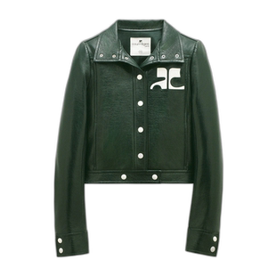 香港直邮Courreges 长袖休闲皮夹克皮衣夹克 PERCBL005VY0014