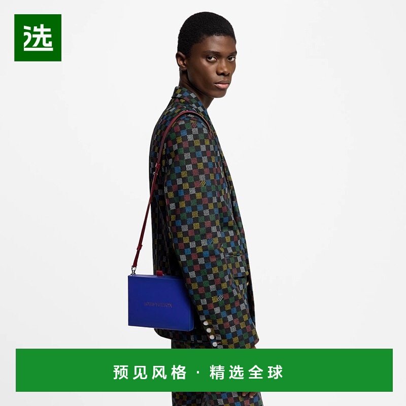 1h可退 欧洲直邮LV/路易威登 男士深蓝色牛皮单肩包正品高级感