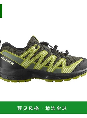 欧洲直邮Salomon萨洛蒙 XA PRO V8系列儿童深灰绿色/黑色/深跑鞋