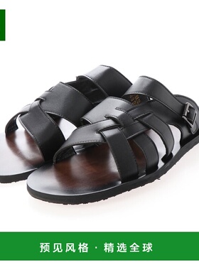 【日本直邮】SFWSanAPlusAAA+搭扣交叉皮凉鞋/2368（黑色）秋冬男