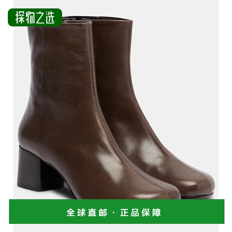 1h可退 香港直邮Lemaire 女士 Anatomic 55 皮质短靴 brown棕色