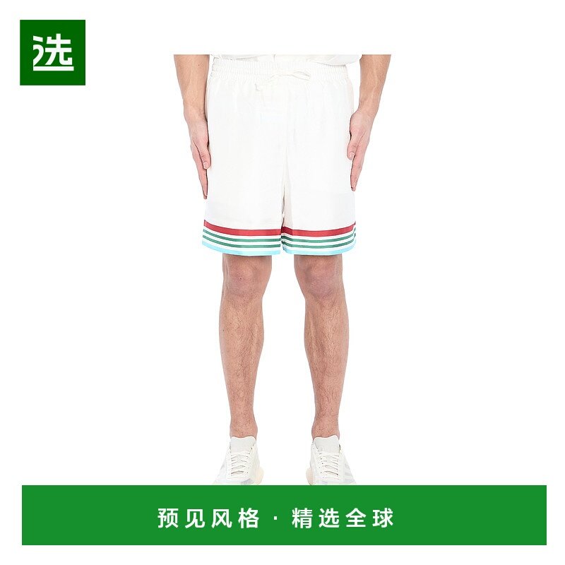 香港直邮CASABLANCA 男士短裤 MS25TR01204 SS2025 白色 抽绳短裤,男装,休闲裤,淘宝优惠券,粉丝福利购,淘宝优惠卷