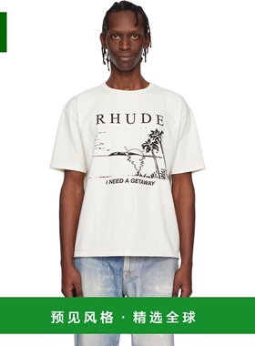 1h可退 香港直邮Rhude 男士 灰白色 I Need A Getaway T 恤 RHPS2