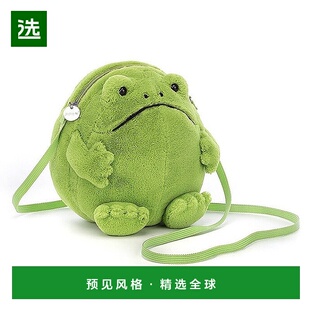 欧洲直邮Jellycat 绿色尼龙/聚酯纤维瑞奇雨蛙袋玩偶