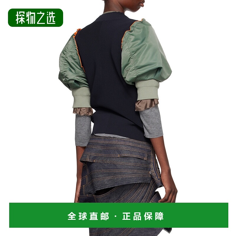 香港直邮Sacai 拼接长袖针织衫 2407384泡泡袖