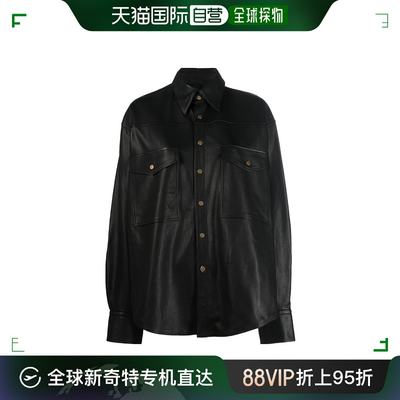 香港直邮Petar Petrov 皮质衬衫 F22LB1BLACK