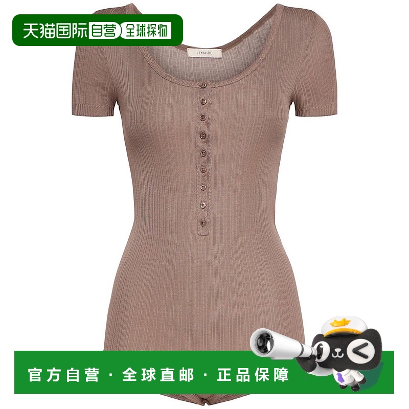 1h可退 香港直邮Lemaire 女士 纽扣真丝连体衣 purple紫色 舒适时