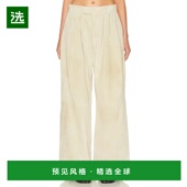 香港直邮R13 女士 褶裥阔腿皮革裤 1h可退 子 R13WR440R547A