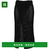 香港直邮ANDREĀDAMO 女士 Fishnet 1h可退 Wrap 针织中长半身裙