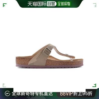 欧洲直邮Birkenstock 23新款 男女棕色迷彩印软木皮革人字凉拖鞋