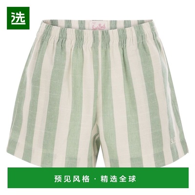 1h可退 香港直邮Mc2 Saint Barth 女士 MEAVE 条纹棉质短裤 MEA00