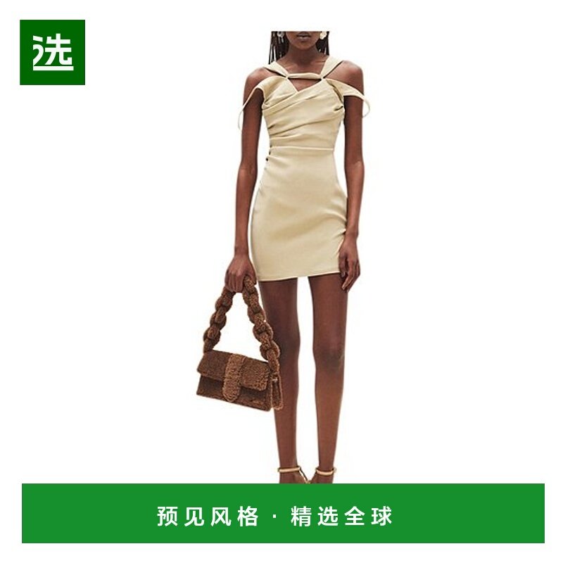香港直邮Jacquemus 徽标修身连衣裙 223DR02-610包臀裙露肩
