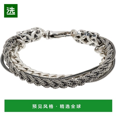 1h可退 香港直邮Emanuele Bicocchi 男士 Chain & Braided 手链 R