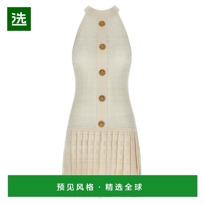香港直邮BALMAIN 女士连衣裙 GF1R3375KJ360KA SS2026 白色 Tarta