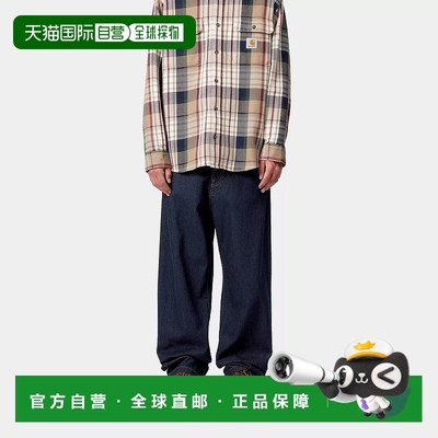 自营欧洲直邮Carhartt Wip 男士蓝色棉休闲裤裤子牛仔裤直筒裤