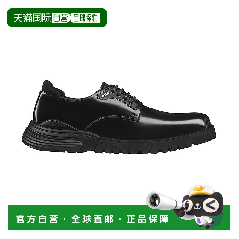 自营欧洲直邮DIOR/迪奥23新款 男士黑色牛皮焊接结构白色徽标亮面