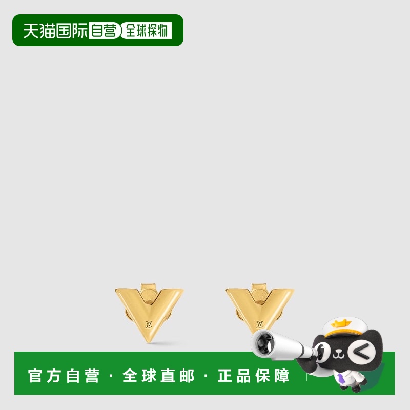 自营1h可退 欧洲直邮LV/路易威登 女士金色金属耳钉新款