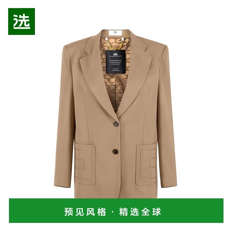 1h可退 香港直邮Elisabetta Franchi 女士 单排扣华达呢刺绣口袋,女装/女士精品,西装,淘宝优惠券,粉丝福利购,淘宝优惠卷