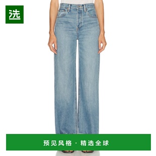 1h可退 香港直邮redone 女士 高腰阔腿翻边牛仔裤 14803WHRWDCF