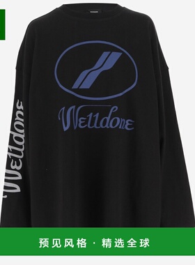 香港直邮WE11DONE 男士卫衣 WDTP420712UBK AW2024 黑色 Felpa in