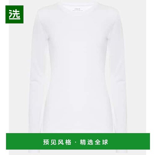香港直邮VINCE 女士 基础款棉针织T恤 white 白色上衣时尚舒适