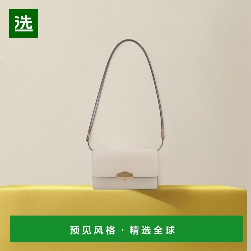 欧洲直邮POURCHET/宝榭小众轻奢设计平纹牛皮小号单肩斜挎风琴包