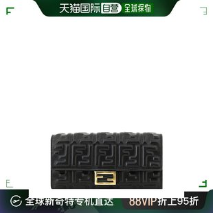 continental 欧洲直邮芬迪黑色纳帕长款 皮夹 Portefeuille Baguet