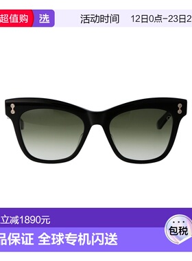1h可退 香港直邮Akoni 女士 W 黑色醋纤太阳眼镜 AKS102A55BLK