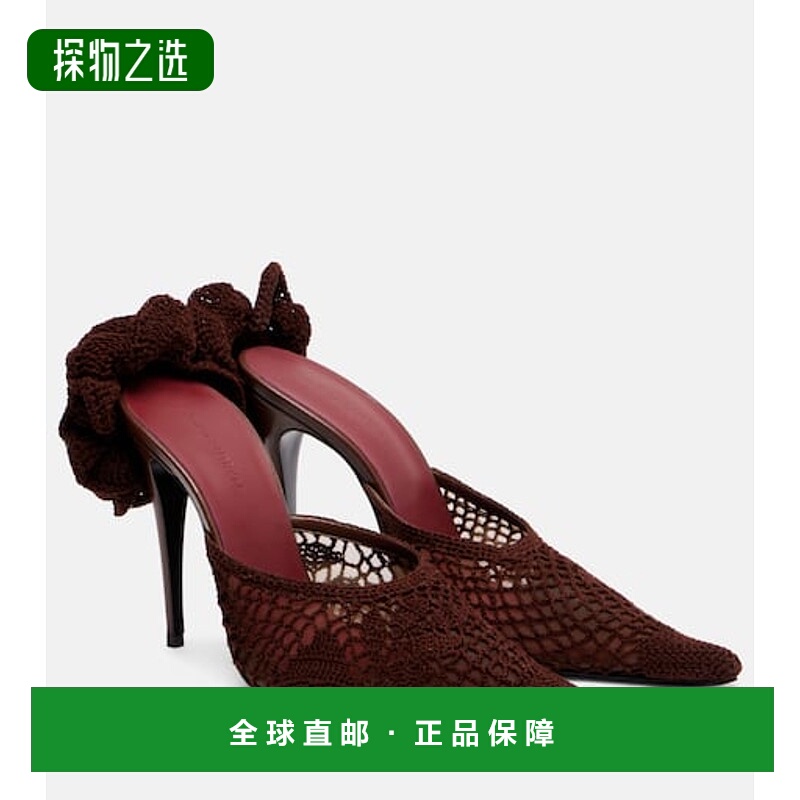 香港直邮magda butrym 女士 花朵装饰钩编凉拖 brown棕色 舒适时