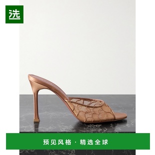 1h可退 香港直邮Amina Muaddi 女士 Alexa and corded-lace 绸缎