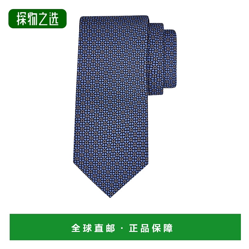 香港直邮Salvatore Ferragamo Gancini 和心形印花领带 351259