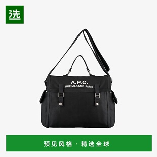 欧洲直邮APC 男士黑色棉帆布手提包斜挎包单肩包手提袋