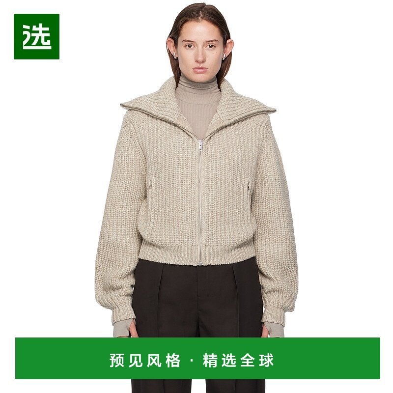 香港直邮Lemaire 女士 米色拉链毛衣 OW1186LK1029