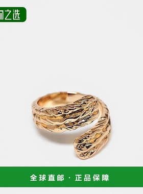 香港直邮ASOS 女士 around molten 设计裹式纹理色调戒指(金色)