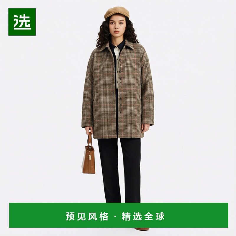 【日本直邮】miniministore女装修身外套格子大衣西装秋冬女西装
