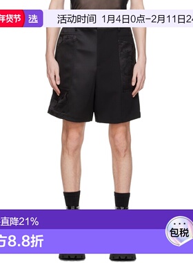 1h可退 香港直邮Feng Chen Wang 男士 黑色短裤 FMS17ST08