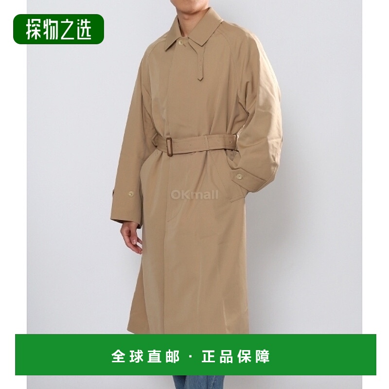 韩国直邮AURALEE 羊毛最大帆布 SOUTIEN 领大衣 (A23SC01WC 浅米)