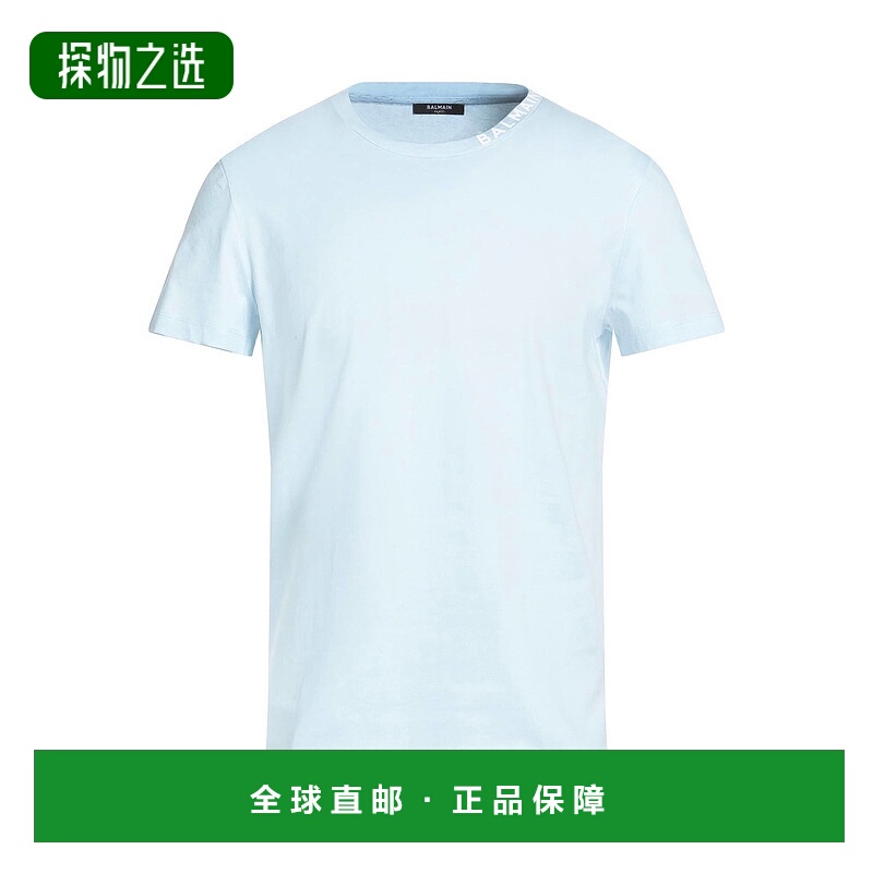 香港直邮Balmain 巴尔曼 男士 基础款T恤 blue蓝色 舒适时尚