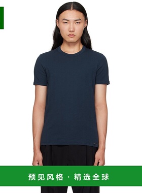 1h可退 香港直邮Tom Ford 汤姆·福特 男士 海军蓝 Cotton Crewne