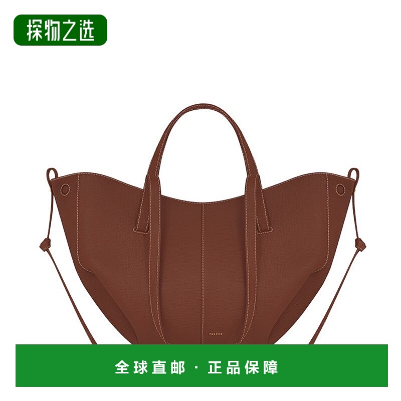 欧洲直邮POLENE Cyme Mini系列干邑色荔枝纹小牛皮手提单肩包