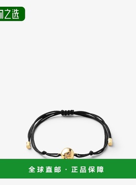 欧洲直邮FENDI (2025) Fendi Sphera 手链 - 黑色绳索和金色金属