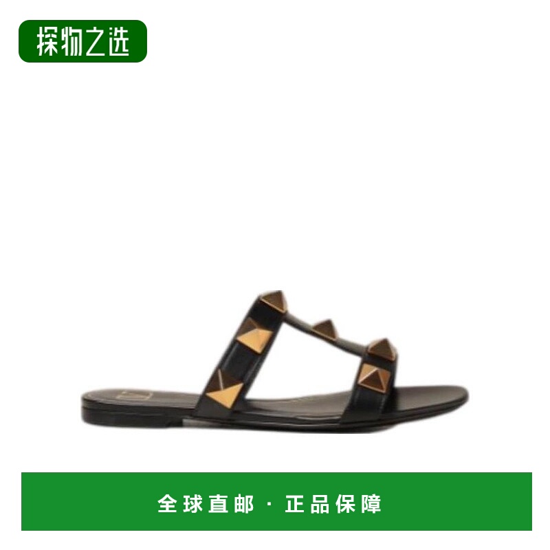 【99新未使用】香港直邮Valentino 黑色Rockstud 凉拖 VW0S0BU9ZW