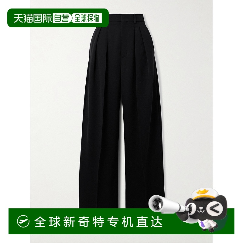 1h可退 香港直邮Saint Laurent 圣罗兰 女士 褶皱羊毛休闲裤 8243