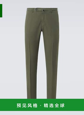 1h可退 香港直邮Slowear 男士 亚麻棉质直筒长裤 green绿色 舒适