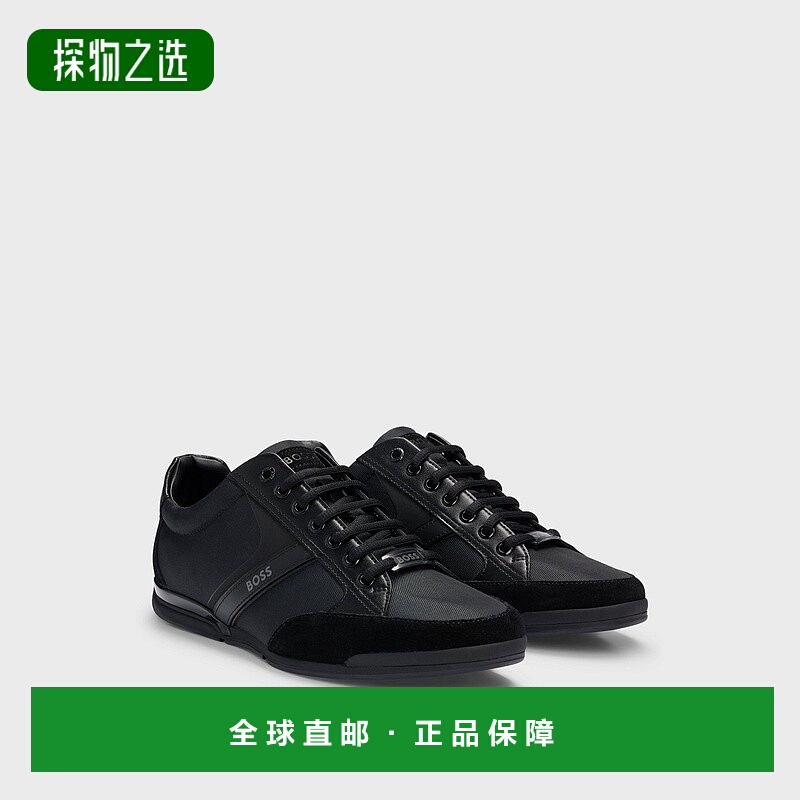 欧洲直邮HUGO BOSS雨果BOSS BLACK 仿皮和绒面革混合材质运动男鞋