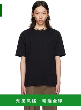香港直邮Burberry 巴宝莉 男士 黑色 Check Trim Cotton T 恤 811