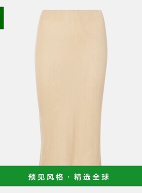 1h可退 香港直邮The Row 女士 Indira 蕾丝边真丝混纺中长半身裙