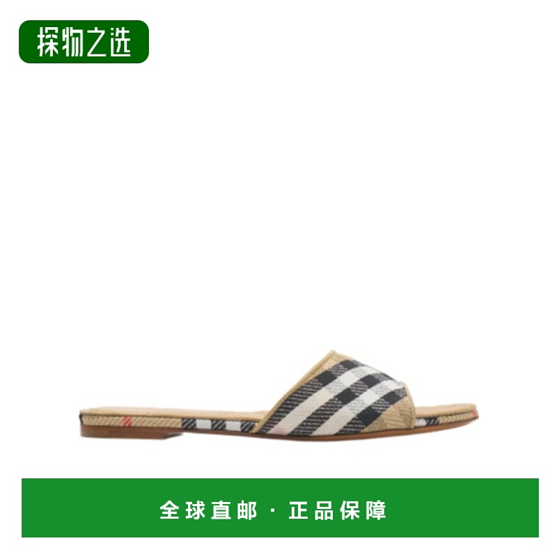 香港直邮Burberry 格纹 Sloane 拖鞋 81195281