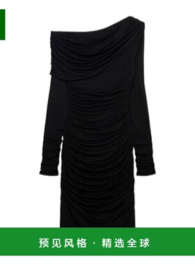 香港直邮Blumarine 单肩垂坠连衣裙 2A626A长袖长裙包臀裙